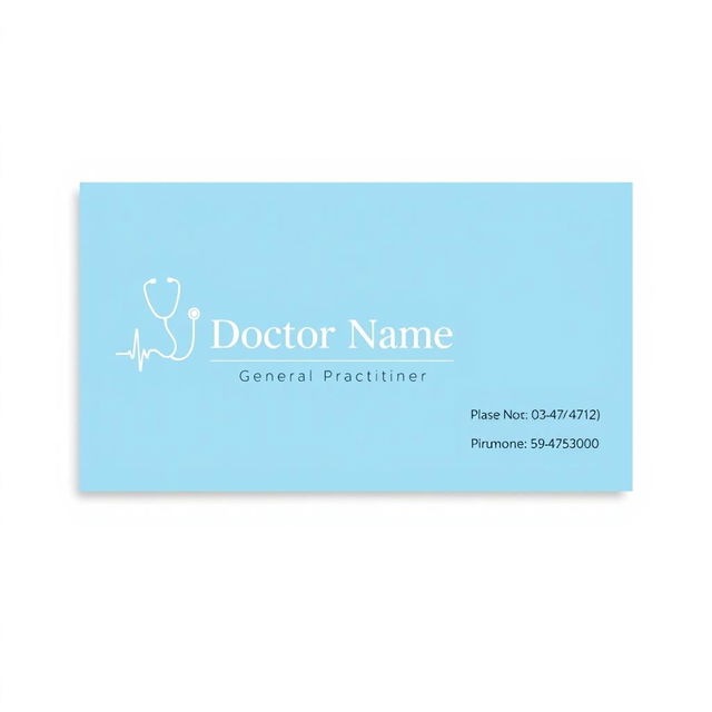 A stylish and professional visiting card design for a doctor, featuring a clean and minimalist layout
