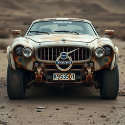 A quirky and unusual Russian supercar with an un-aerodynamic design, featuring a large front grill adorned with the Volvo logo