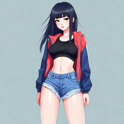 A high-quality digital art image presents a stylish Asian girl in a sporty outfit