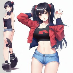 A high-resolution digital art image portrays an attractive Asian girl in a sporty outfit