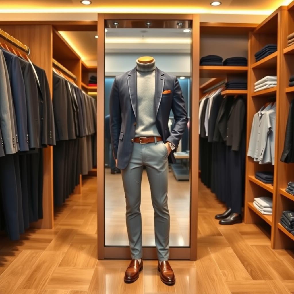 A modern clothing store displaying an array of stylish men's garments