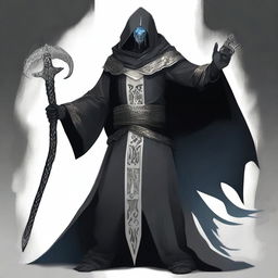 Envision a high-quality digital art piece featuring a bulky male changeling cleric