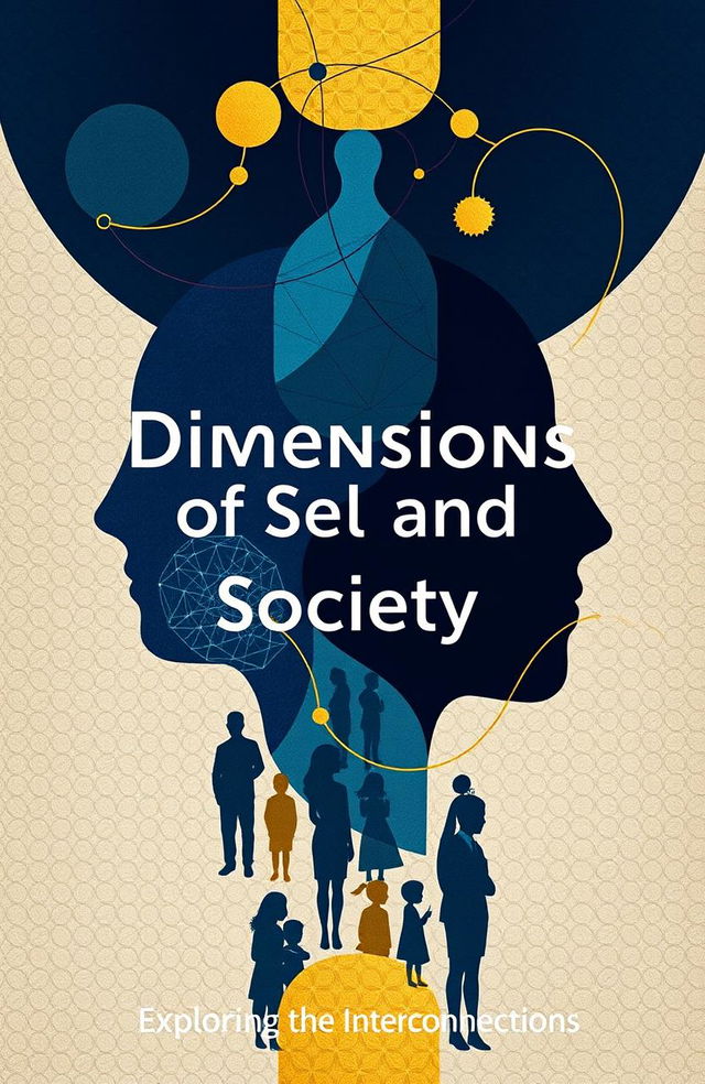 A cover page design for a book titled "Dimensions of Self and Society"