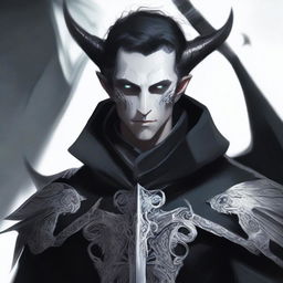 Imagine a detailed, close-up digital art piece featuring a bulky male changeling cleric