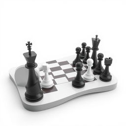 A unique, minimalist, and visually striking chess design that embodies modern aesthetics