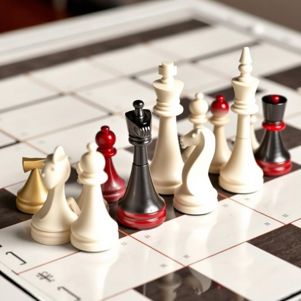 A beautifully designed, unique minimalistic chess set intended for collection and sale