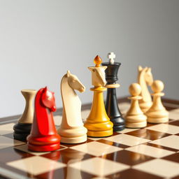 A beautifully designed, unique minimalistic chess set intended for collection and sale