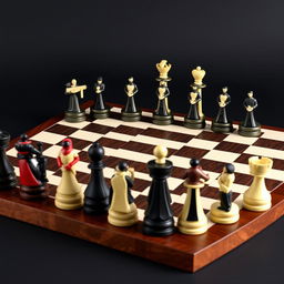 A beautifully crafted, unique minimalistic chess set designed for collectors and for sale