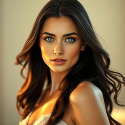 A stunning portrait of Deva Cassel, showcasing her elegant features and captivating beauty