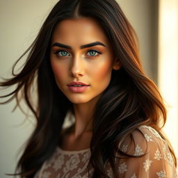 A stunning portrait of Deva Cassel, showcasing her elegant features and captivating beauty