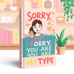 A colorful book cover design for the fictional book titled 'Sorry, You Are Not My Type'