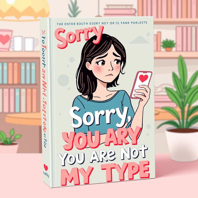 A colorful book cover design for the fictional book titled 'Sorry, You Are Not My Type'