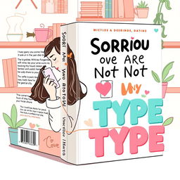 A colorful book cover design for the fictional book titled 'Sorry, You Are Not My Type'