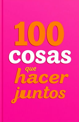 A vibrant and modern background in shades of pink and fuchsia, featuring the title '100 cosas que hacer juntos' prominently displayed