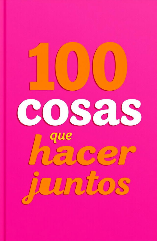 A vibrant and modern background in shades of pink and fuchsia, featuring the title '100 cosas que hacer juntos' prominently displayed