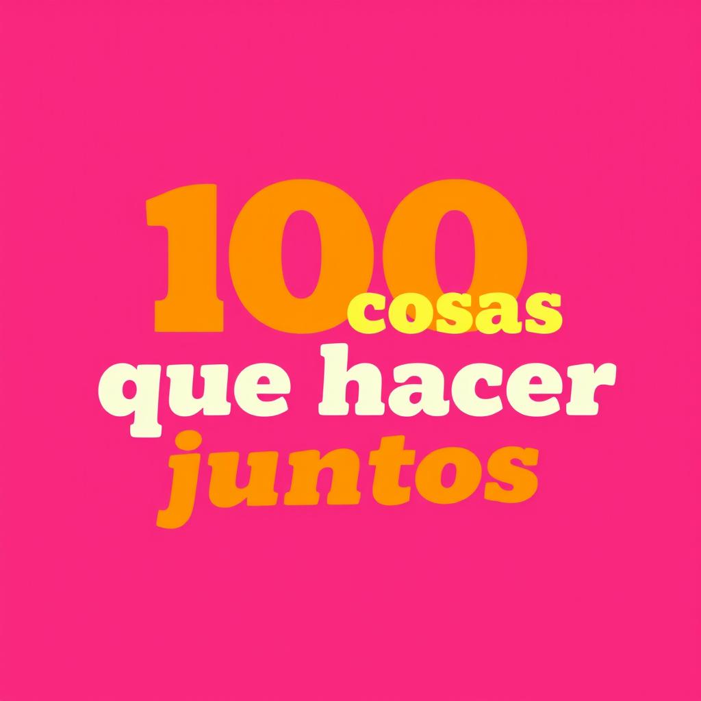 A vibrant background in shades of pink and fuchsia, featuring the title '100 cosas que hacer juntos' prominently displayed