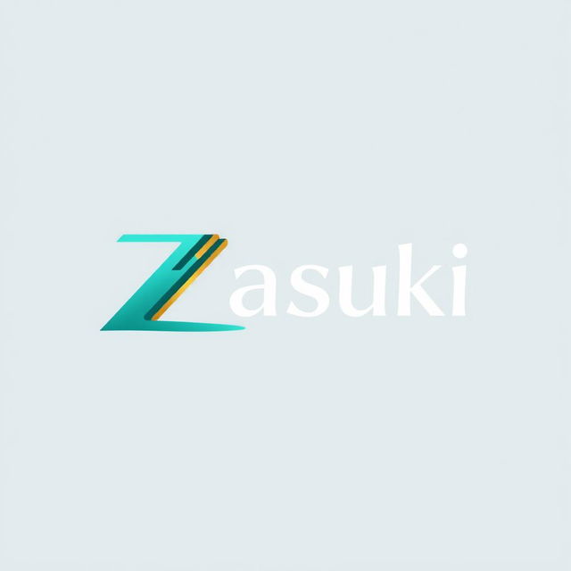 Logo design featuring the word 'Zasuki' in a modern, sleek font