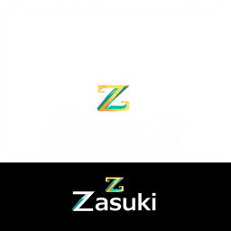 Logo design featuring the word 'Zasuki' in a modern, sleek font