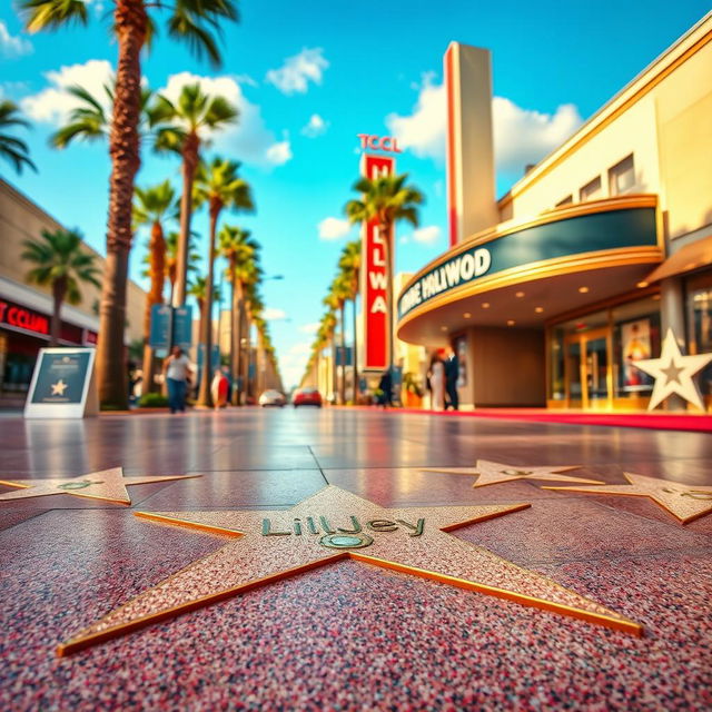 A star on Hollywood Boulevard featuring the name 'LilJey', surrounded by the iconic Hollywood scenery