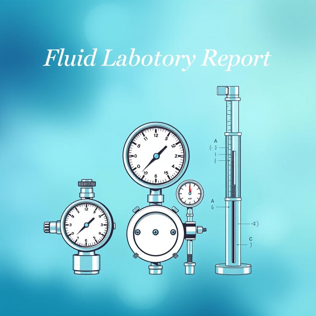 A detailed and visually appealing cover image for a laboratory report on fluid dynamics