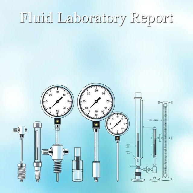 A detailed and visually appealing cover image for a laboratory report on fluid dynamics