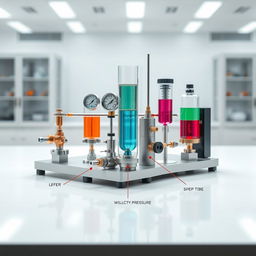 A stunning and highly detailed cover image featuring a Hydrostatic Pressure Measurement Device inspired by the Armfield F1-12 Hydrostatic Pressure Apparatus