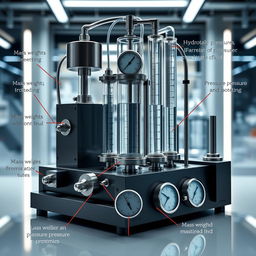 A captivating cover image of a Hydrostatic Pressure Measurement Device that relies on mass, inspired by the Armfield F1-12 Hydrostatic Pressure Apparatus