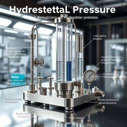 A captivating cover image of a Hydrostatic Pressure Measurement Device that relies on mass, inspired by the Armfield F1-12 Hydrostatic Pressure Apparatus