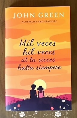 Book cover design for 'Mil veces hasta siempre' by John Green, featuring a whimsical and contemplative scene