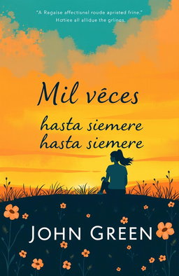 Book cover design for 'Mil veces hasta siempre' by John Green, featuring a whimsical and contemplative scene