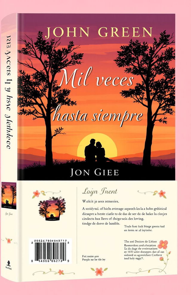 A book cover design for 'Mil veces hasta siempre' by John Green