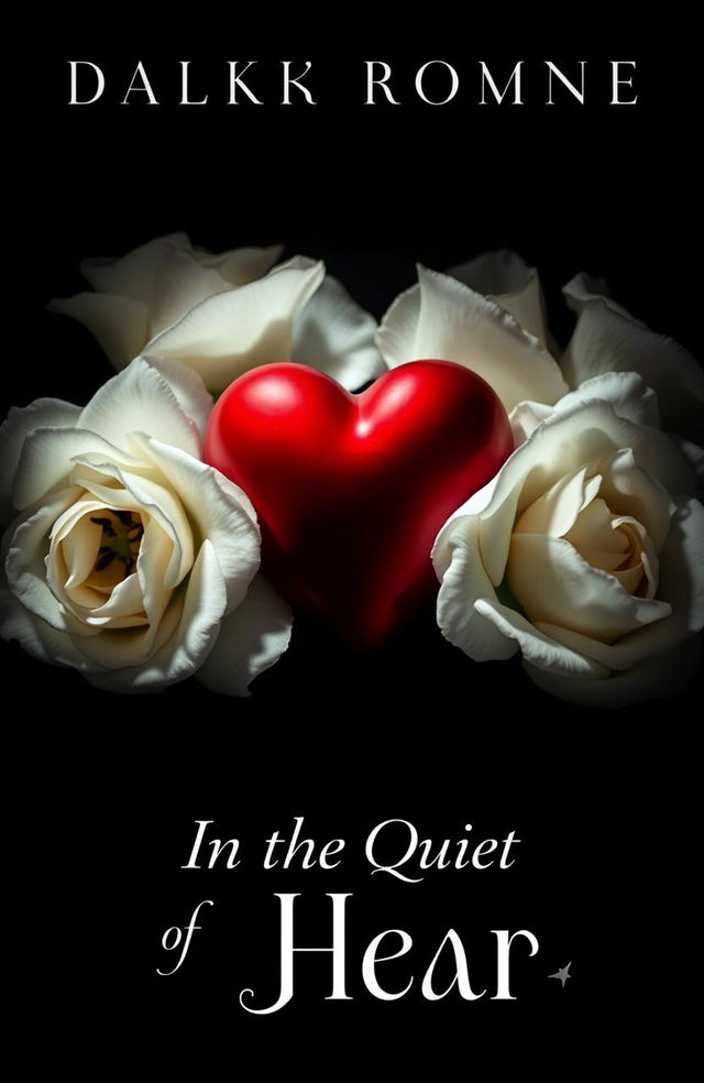 A modern dark romance book cover titled 'In the Quiet of the Heart'