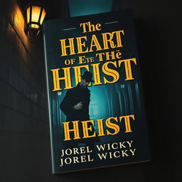 A captivating book cover design in a retro spy aesthetic, showcasing elements of dark intrigue and high-stakes robbery