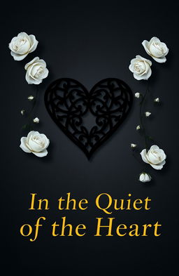 A modern dark romance book cover titled 'In the Quiet of the Heart'