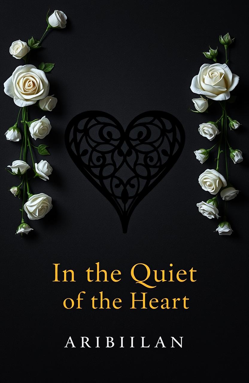 A modern dark romance book cover titled 'In the Quiet of the Heart'