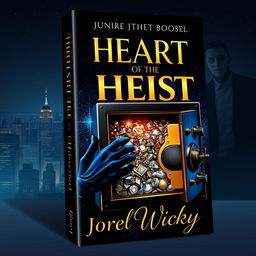 A stunning book cover design that captures the essence of crime and dark robbery intertwined with luxury