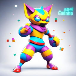 A digital art piece featuring the Gumkino, a character with a unique design