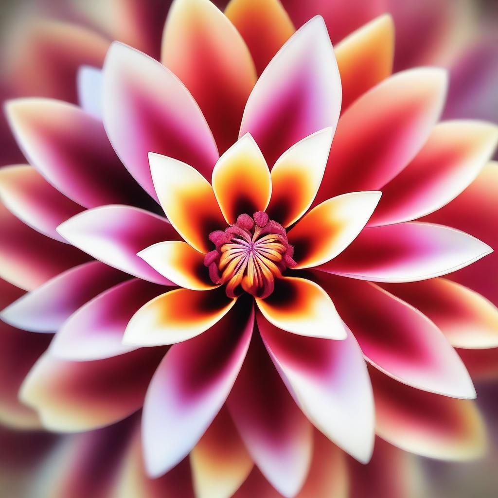 An exquisite digital art piece showcasing the Gumkino flower in full bloom