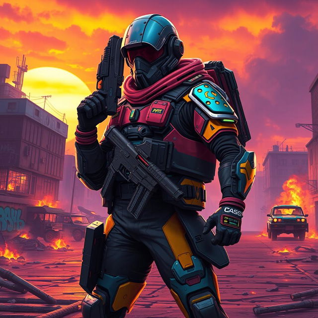 A dynamic and heroic character inspired by a free fire game aesthetic