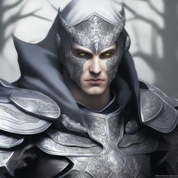 This is a captivating digital art depiction of an attractive male changeling cleric