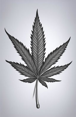 A high-quality, detailed pencil drawing of a weed leaf