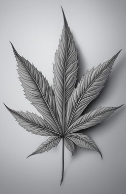 A high-quality, detailed pencil drawing of a weed leaf