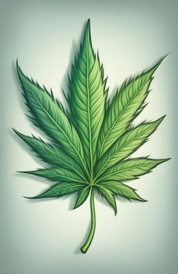 A high-quality image of a weed leaf, rendered in both pencil and pastel drawing techniques