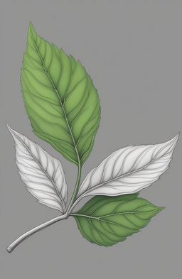 A high-quality image of a weed leaf, rendered in both pencil and pastel drawing techniques