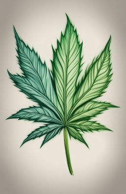 A high-quality image of a weed leaf, rendered in both pencil and pastel drawing techniques