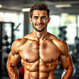 A digitally edited transformation of a male physique showcasing well-defined muscularity with prominent six-pack abs, an athletic frame with low body fat, contributing to a lean appearance