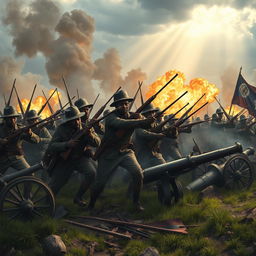A powerful depiction of a Civil War battle featuring Black troops in uniform