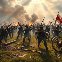 A powerful depiction of a Civil War battle featuring Black troops in uniform