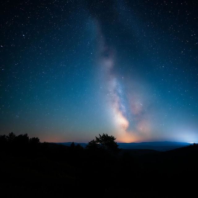 A breathtaking view of a starry night sky, filled with twinkling stars and a vibrant Milky Way galaxy