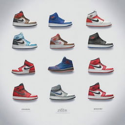 A digital art piece showcasing the evolution of the Air Jordan sneakers